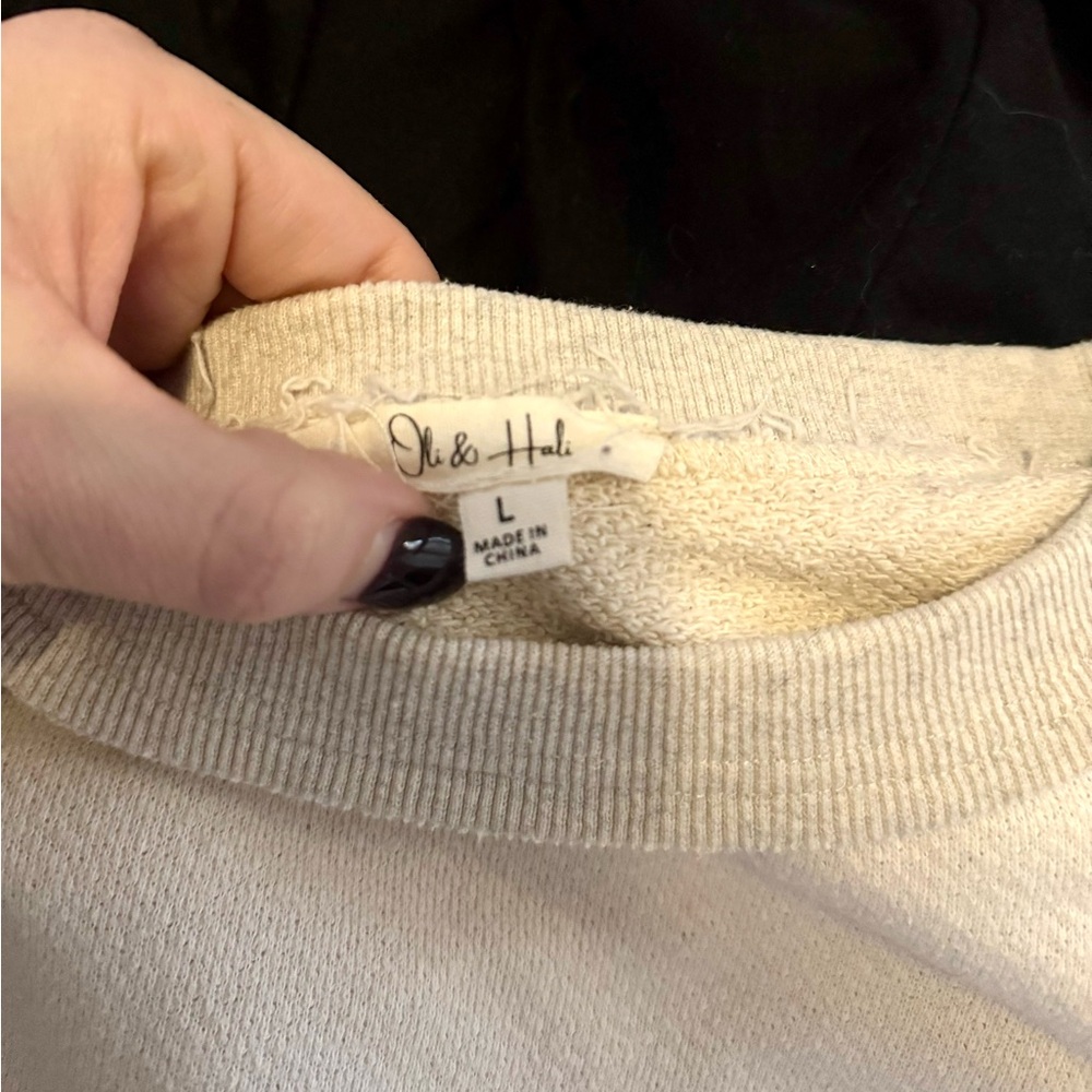 Oli & Hali Beige Patchwork Pullover - image 3